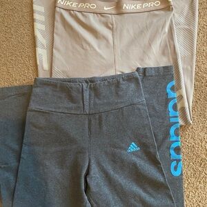 Nike Pro & Adidas Women’s Leggings Bundle Lot Small Name Brand Athletic